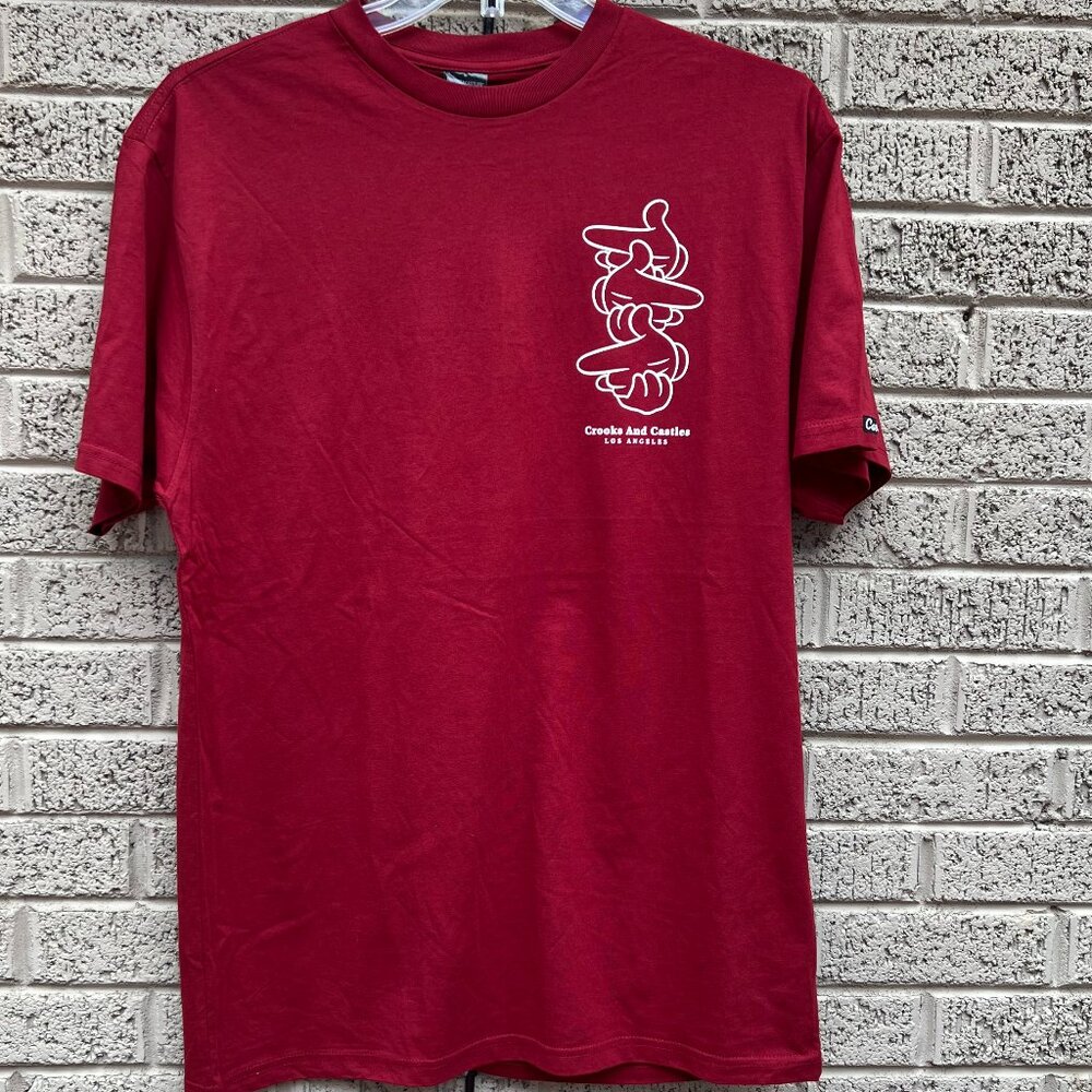 Crooks & Castles Los Angeles Finger Guns Logo Tee NWT Large